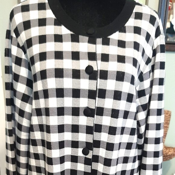 Ella Rafaella NWT Checkered Button Down Sweater Size XL - Picture 6 of 9
